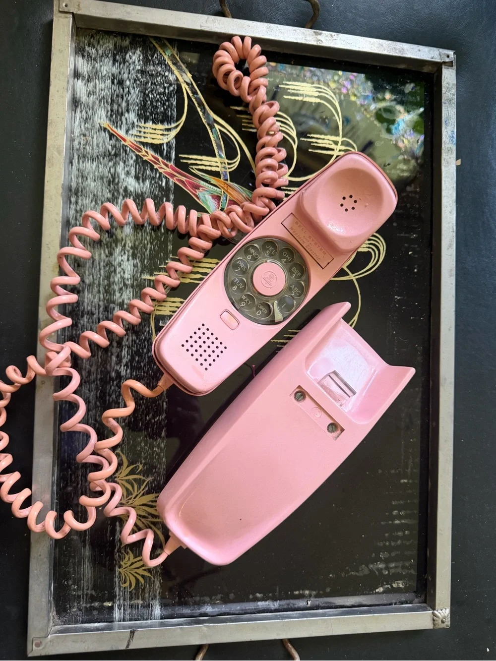Vintage 1983 Peach Pink Rotary Trimline Telephone Bell System Western Electric